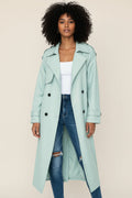 Women's Long Double-Breasted Trench Coat
