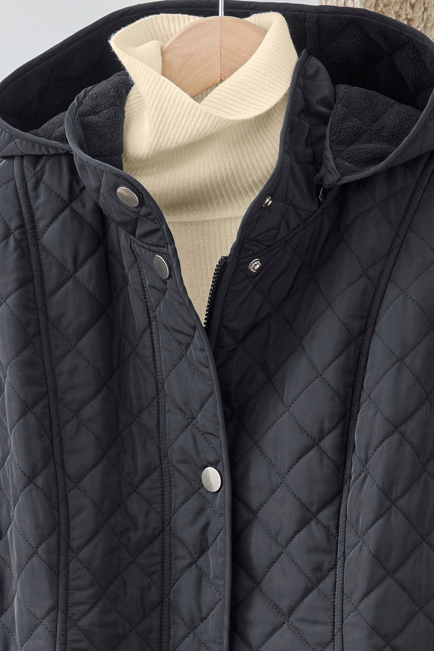 Quilted Hooded Winter Car Coat for Women