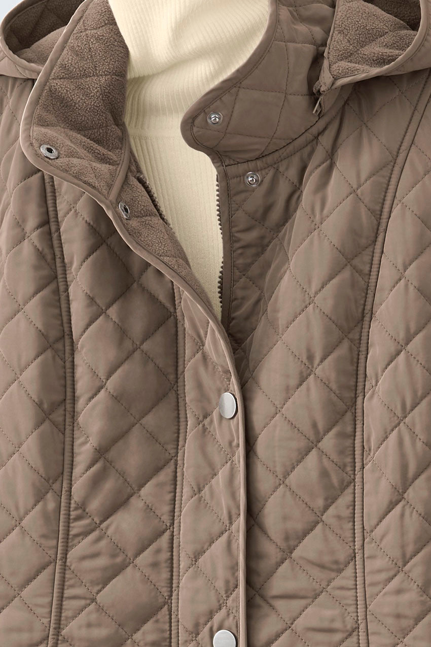 Quilted Hooded Winter Car Coat for Women