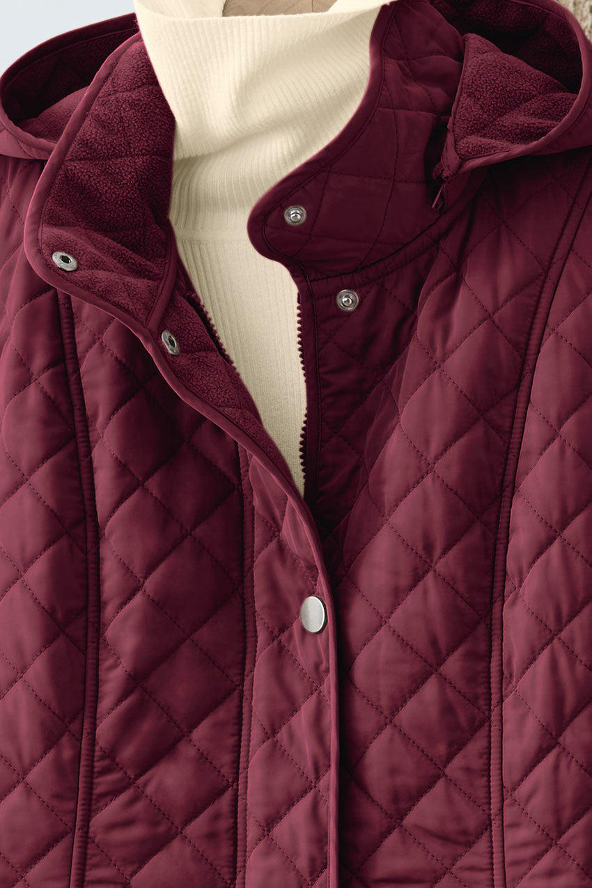 Quilted Hooded Winter Car Coat for Women