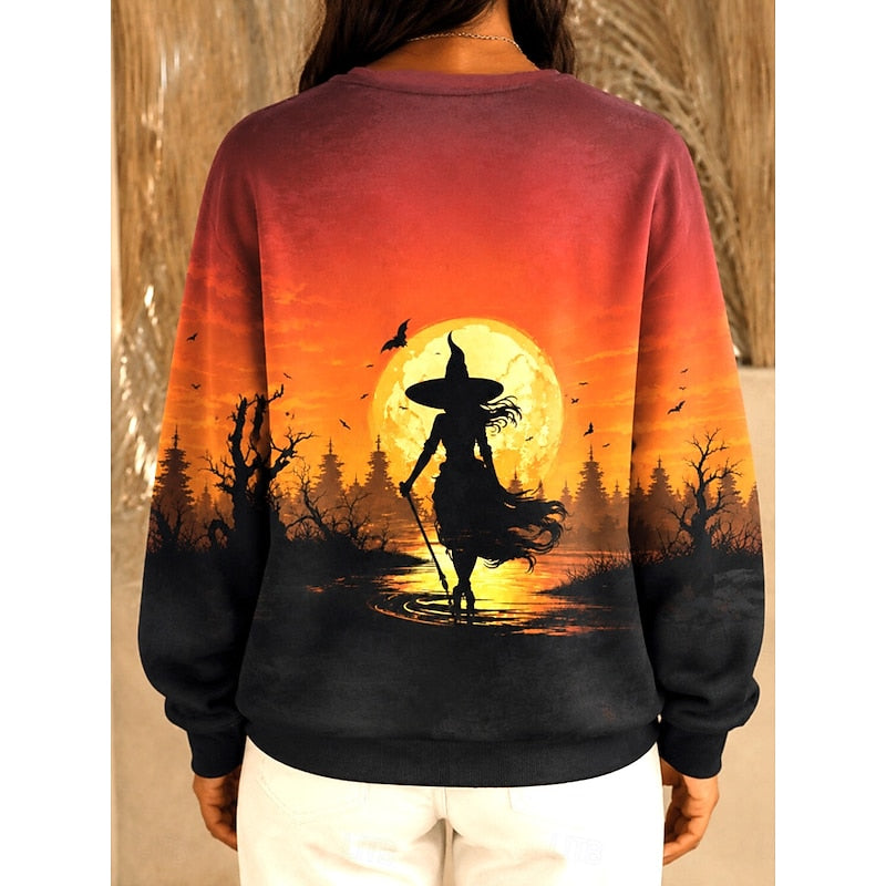 Halloween Graphic Crew-Neck Sweatshirt