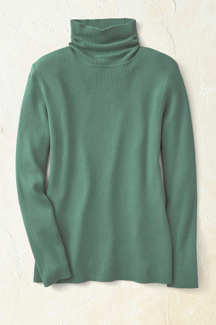 Women's Fine-Gauge Ribbed Turtleneck Sweater