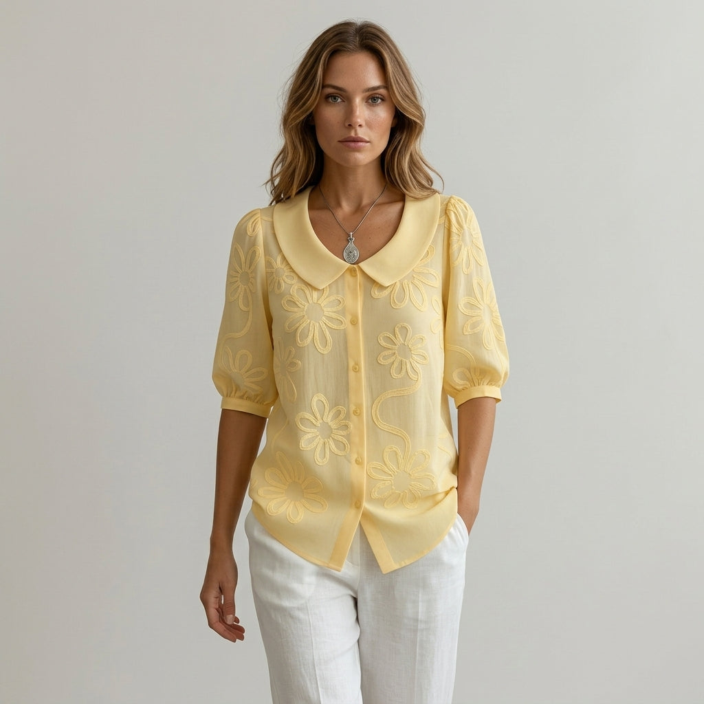 Elena Floral Embroidered Blouse