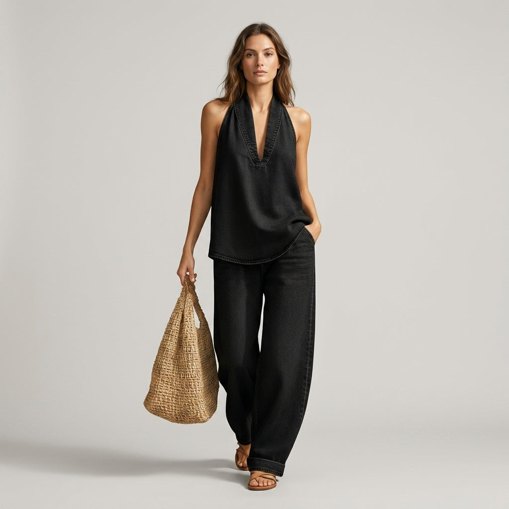 Sloane Halter Wide-Leg Set