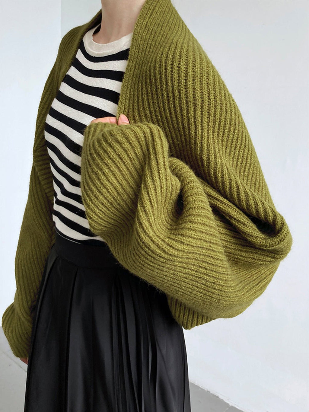 Women Cardigan & Sweater Cardigan – Solid Open-Front Shrug Cardigan
