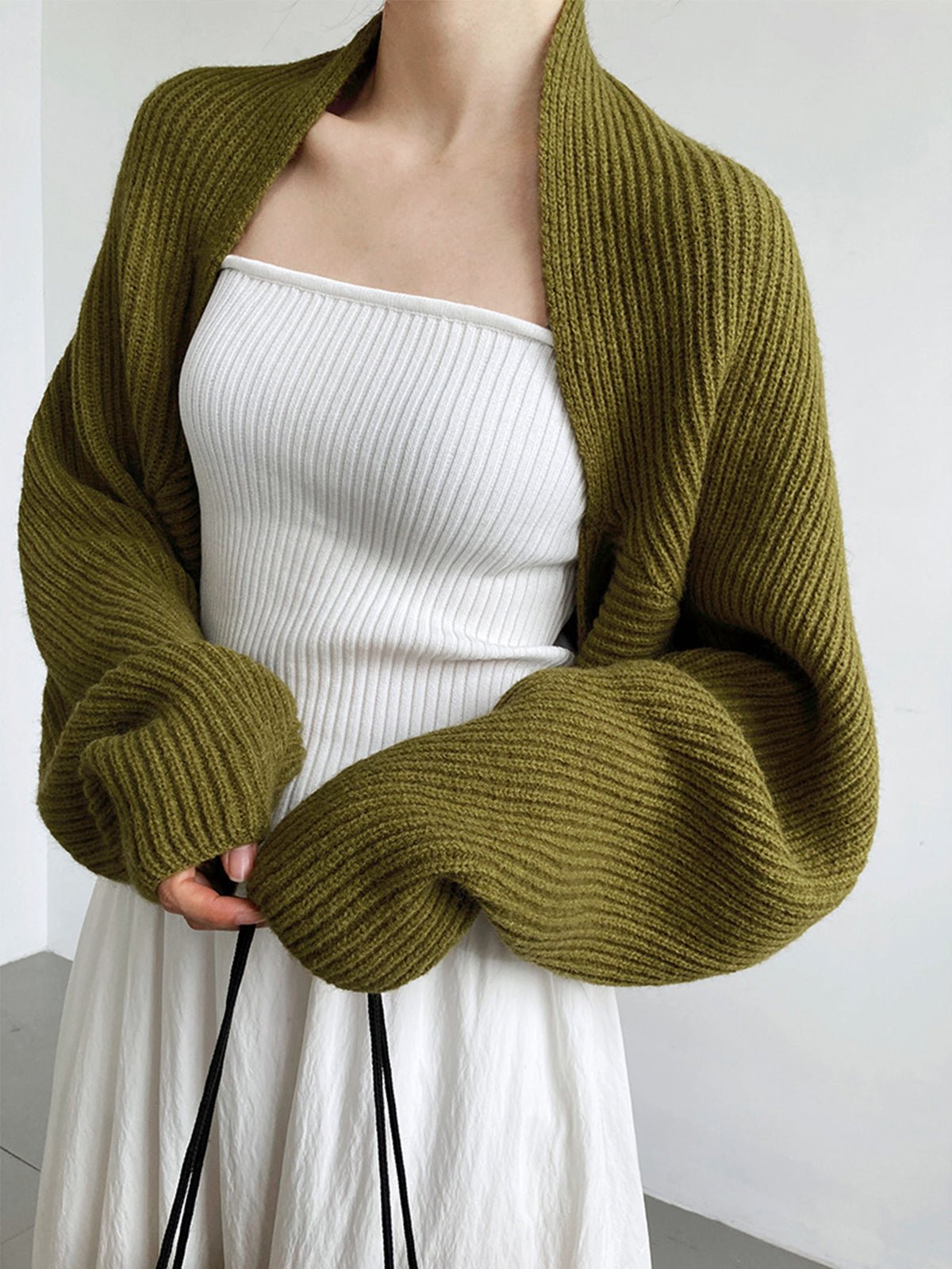Women Cardigan & Sweater Cardigan – Solid Open-Front Shrug Cardigan