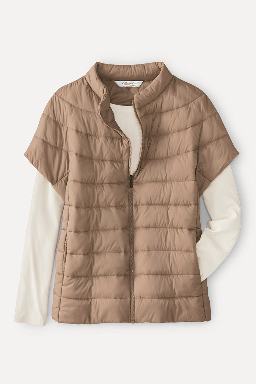 Women's Lightweight Cap Sleeve Puffer Vest