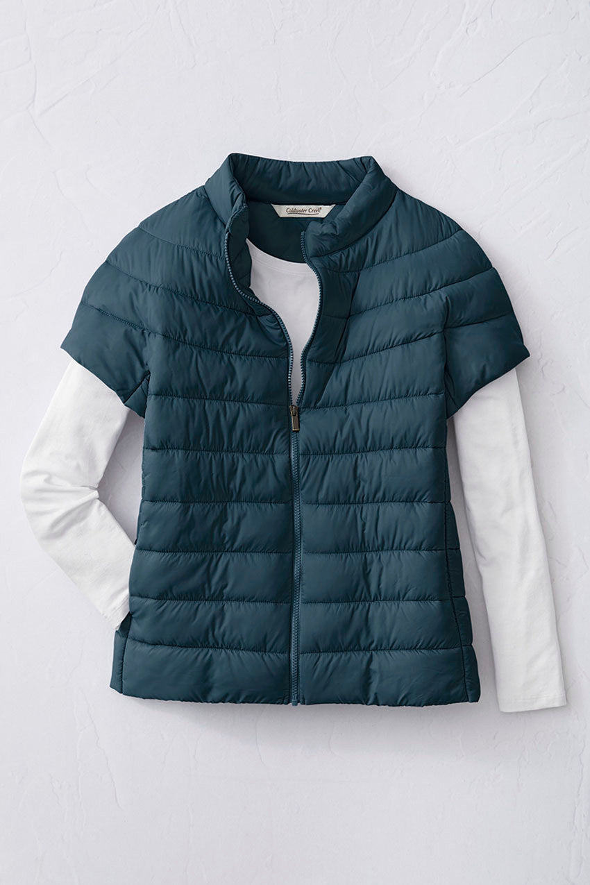 Women's Lightweight Cap Sleeve Puffer Vest
