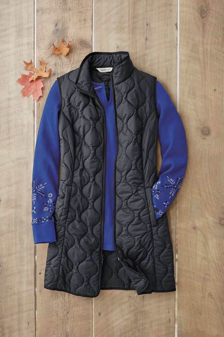 Women's Ultra-Lightweight Long Quilted Vest