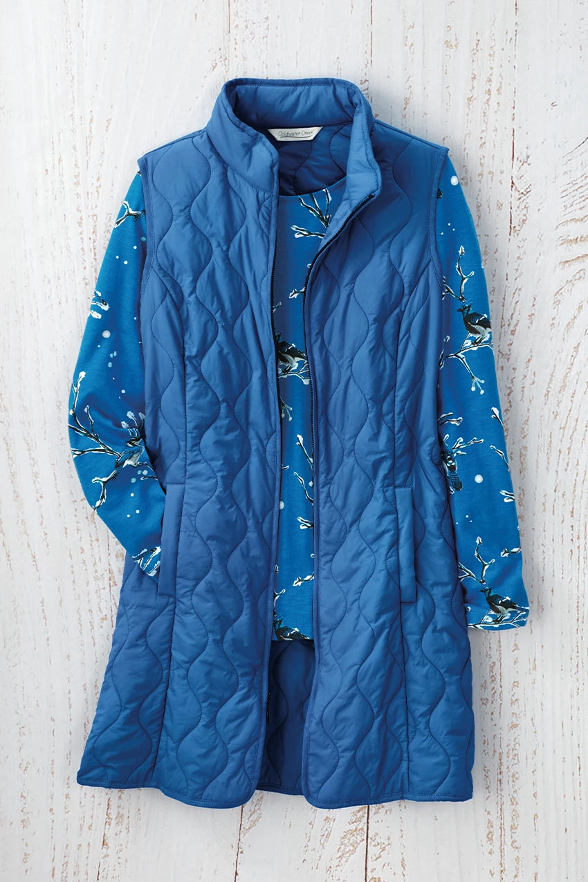 Women's Ultra-Lightweight Long Quilted Vest