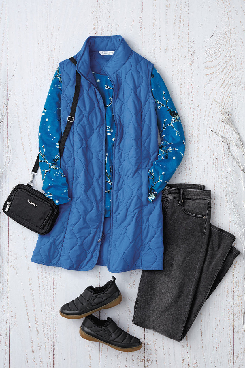 Women's Ultra-Lightweight Long Quilted Vest