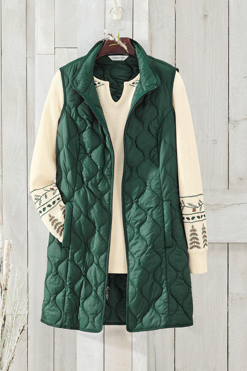 Women's Ultra-Lightweight Long Quilted Vest