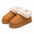 Women's Plush Collar Slip-On Ankle Boots | Suede-Look Indoor & Casual Winter Booties