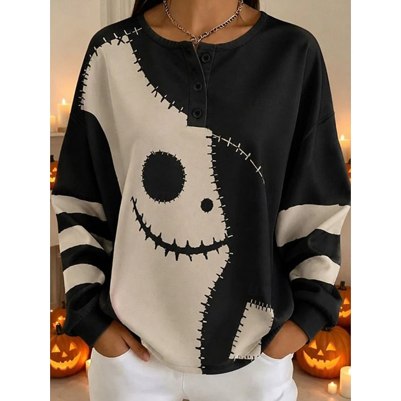Halloween Graphic Crew-Neck Sweatshirt